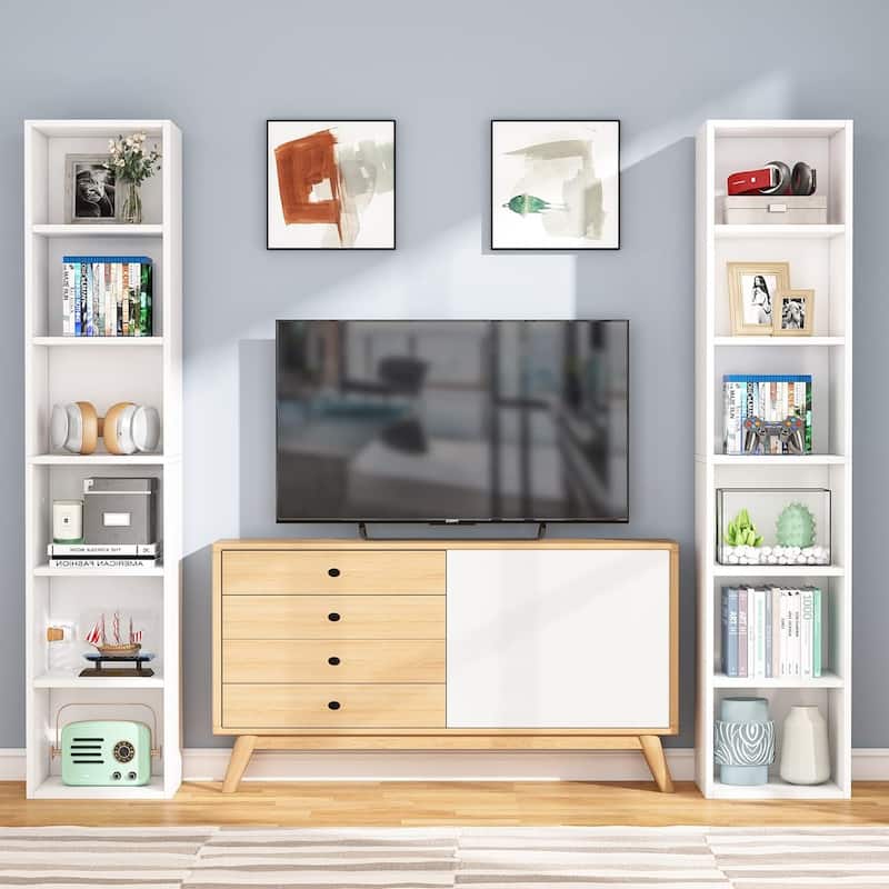 70.9 Inches Tall Narrow Corner Bookcase for Home Office