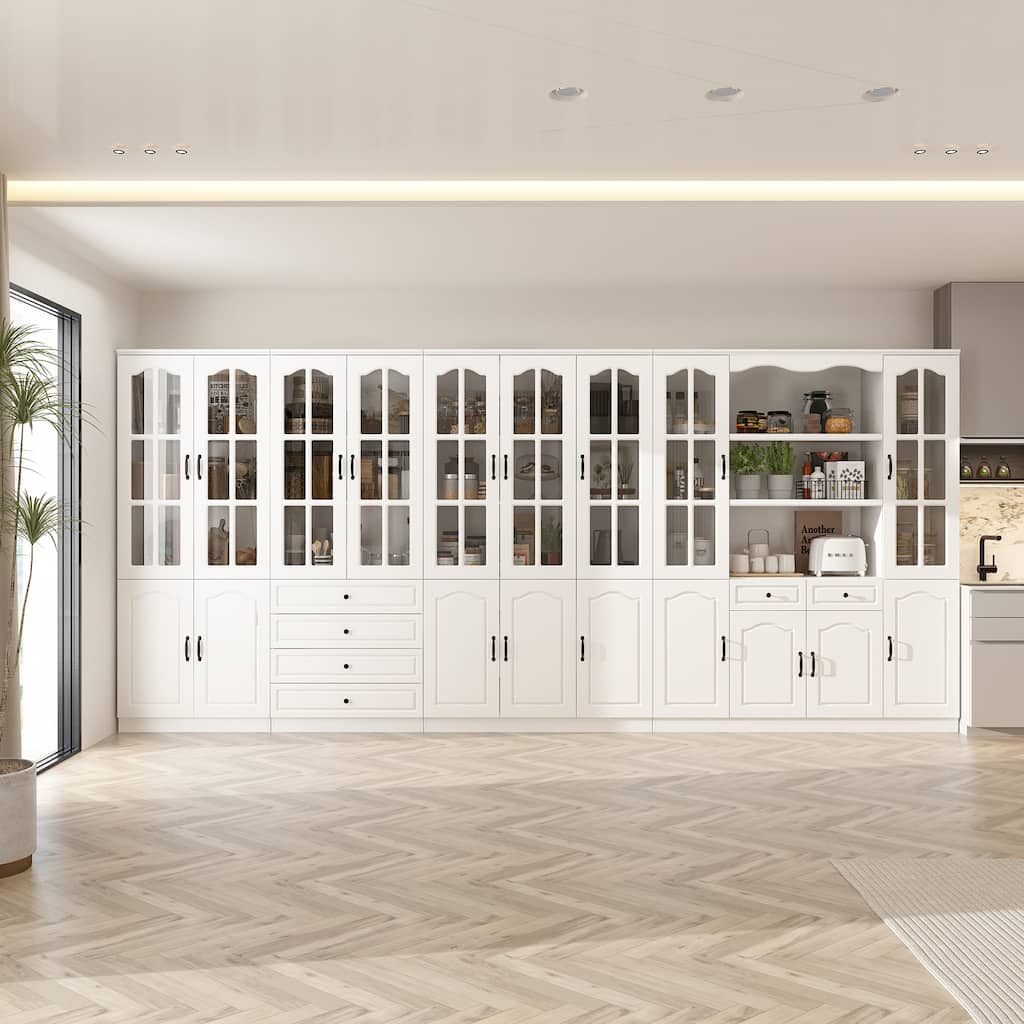 Home Office Storage Solution White Bookshelf, Pantry, and Display Unit