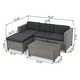 preview thumbnail 27 of 39, Moses 5-piece Outdoor Wicker Polyester Sofa Set