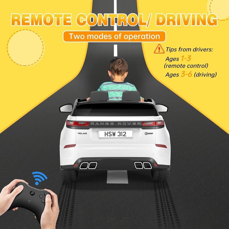 Kids Electric Ride On Toy Car for 4-8 Year Olds with Mp3 Player, Remote Control