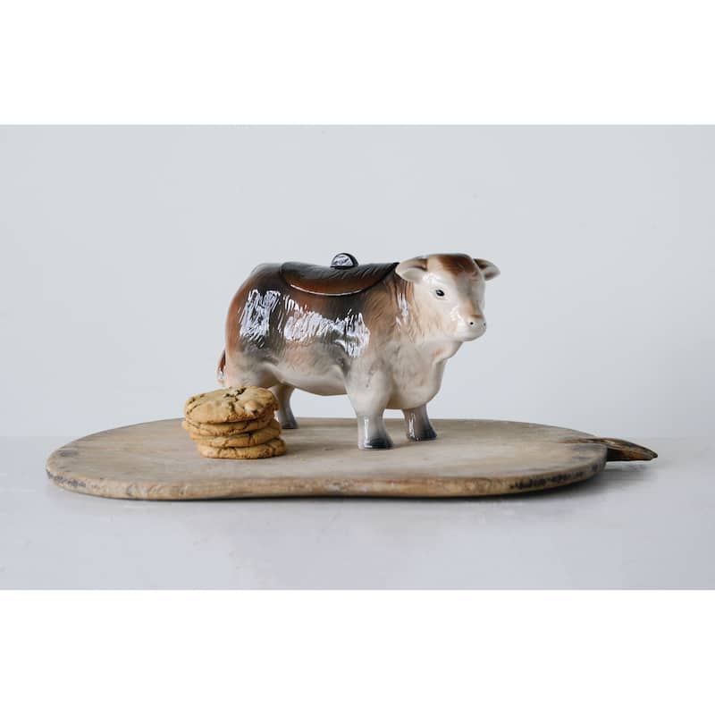 Vintage Ceramic Cow Shaped Cookie Jar