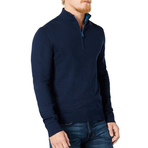Download Shop Calvin Klein Mens Sweater Blue Size 2XL 1/2 Zip Mock ...