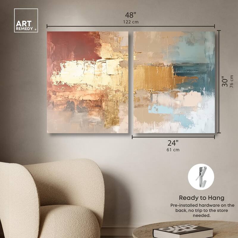 Earthy Glow V Canvas Set of 2 by Art Remedy, Gallery Wrapped