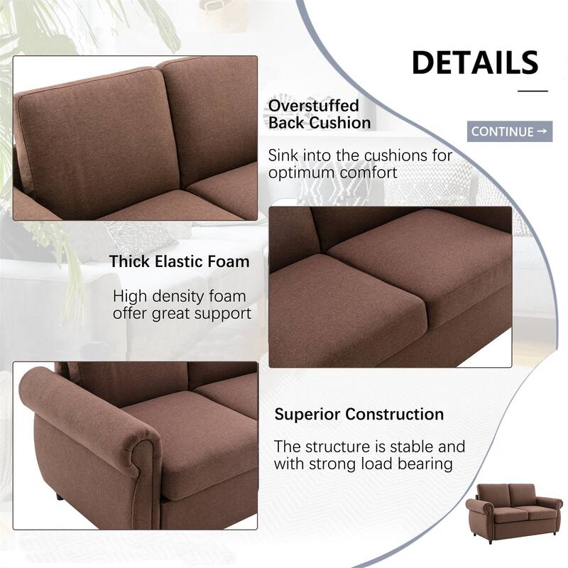 Merax Pull Out Sofa Bed Loveseat Sleeper with Twin Size Memory Mattress