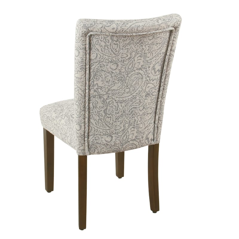 Jax Parsons Dining Chair Set of 2, Dark Walnut, Gray Beige Floral