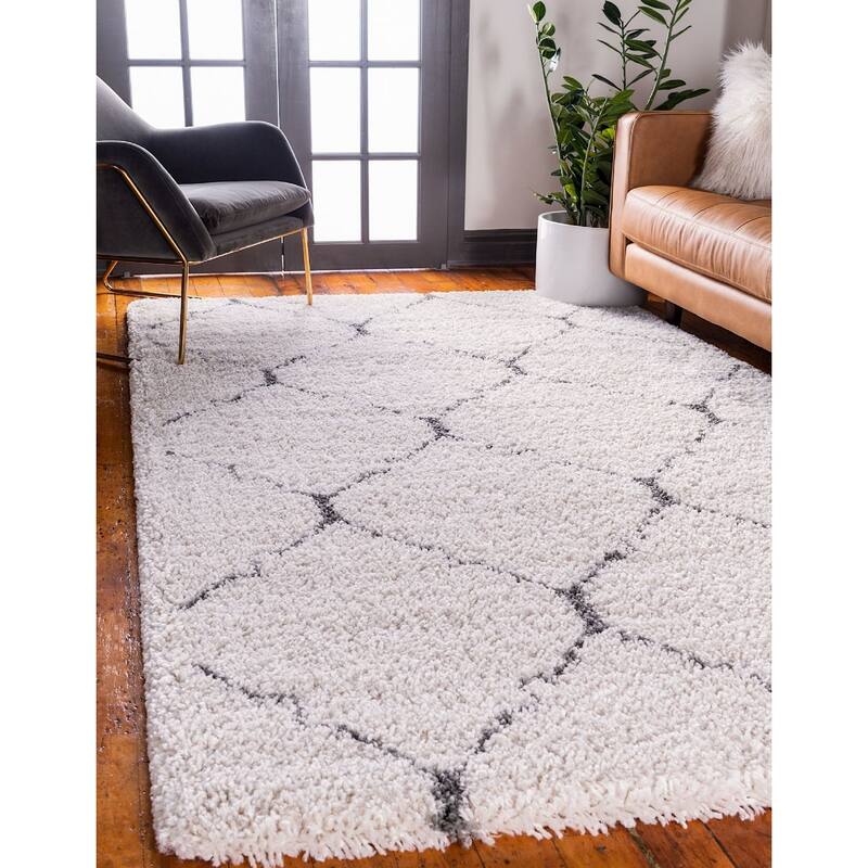 Shag Shoploni Collection Area Rug - 5'x8' - Ivory