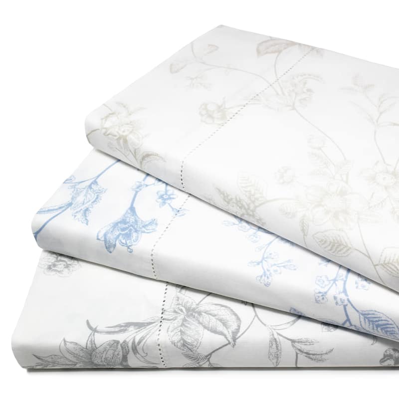 Printed Design Cotton Collection 400TC Hemstitch Garden Bouquet Collection