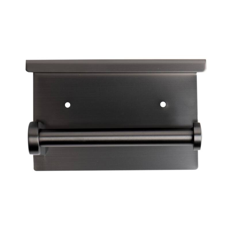 ALFI brand ABTPP66-BB Brushed Black PVD Stainless Steel Toilet Paper Holder with Shelf