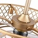preview thumbnail 11 of 16, 20" Gold Caged Farmhouse Crystal Ceiling Fan Light