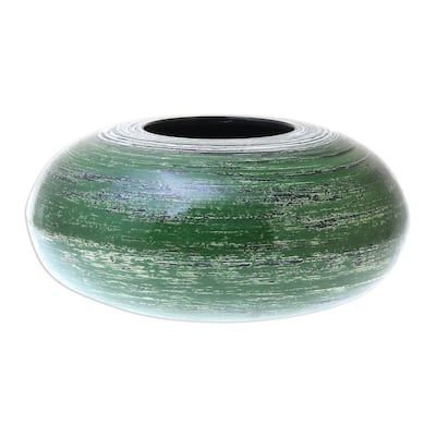 Handmade Grey Cascade Celadon ceramic vase (Thailand)