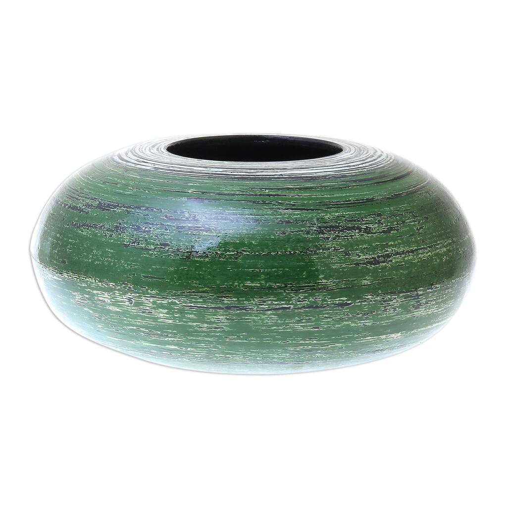 Handmade Grey Cascade Celadon ceramic vase (Thailand)