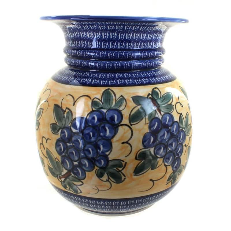 Blue Rose Polish Pottery 169 Zaklady Floor Vase - Grapes