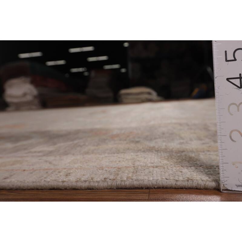 Transitional Vegetable Dye Oushak Turkish Rug Handmade Wool Carpet - 8'10"x 12'3"