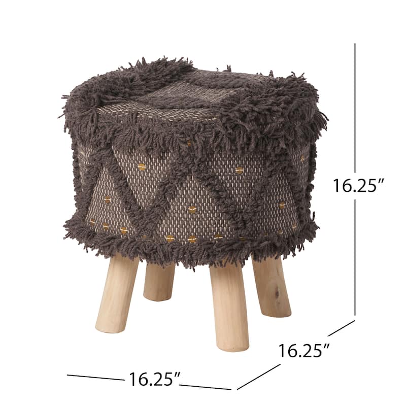Roja Handcrafted Boho Fabric Stool by Christopher Knight Home