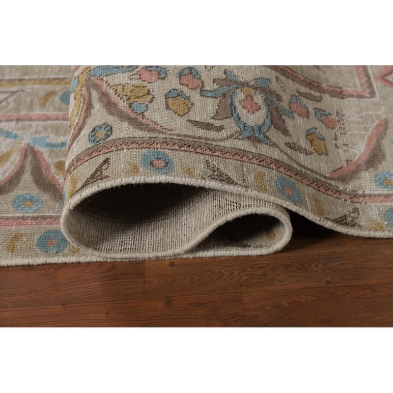 Distressed Tabriz Persian Area Rug Handmade Bedroom Wool Carpet - 9'4"x 12'5"