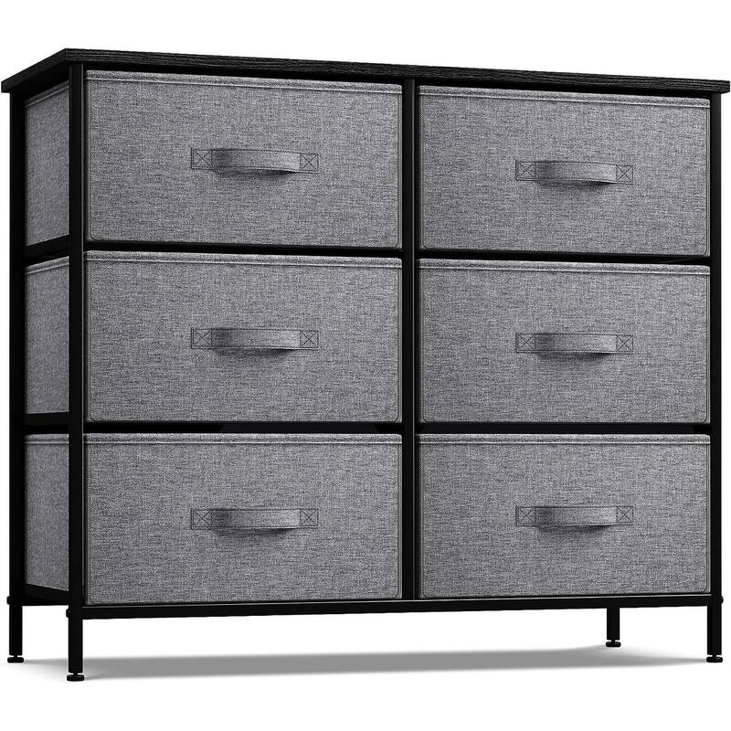 Extra Wide Dresser Organizer With 6 Drawers - Black - 6-drawer