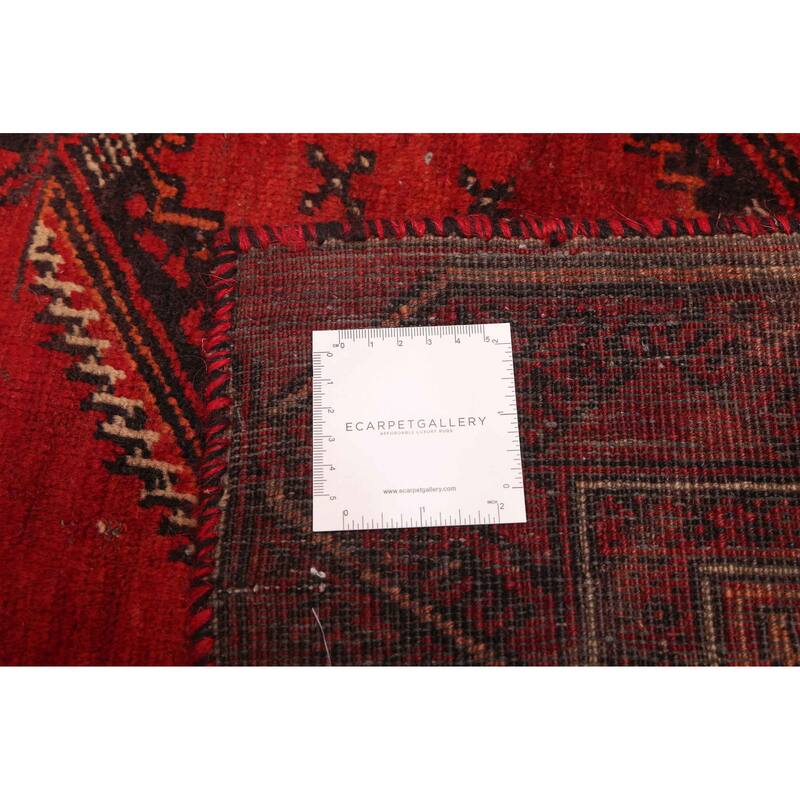 ECARPETGALLERY Hand-knotted Baluch Red Wool Rug - 3'3 x 6'6