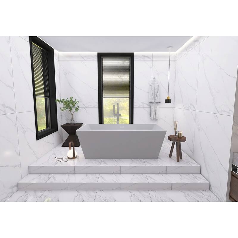 Timothy Soaking Rectangular Bathtub in Glossy White