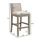 preview thumbnail 17 of 43, Set of 2 Counter Height Bar Stool, Fabric Upholstered Accent Chair, Wooden Frame Island Dining Chair, Bistro High Bar Chair