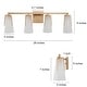 preview thumbnail 13 of 23, Modern Gold Bathroom Vanity Lights Dimmable Frosted Glass Wall Sconces
