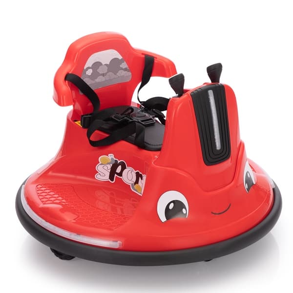 slide 2 of 13, 12V Snail-Shaped Kids Electric Bumper Car with Remote Control - Black+Red Black+Red