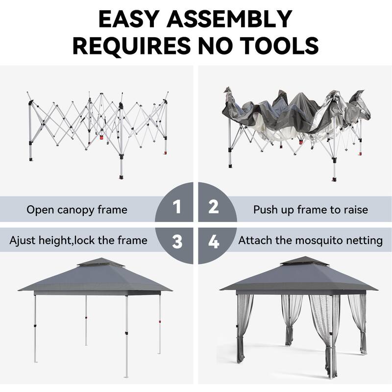 Gazebo Outdoor Pop up Canopy Tent with Curtains