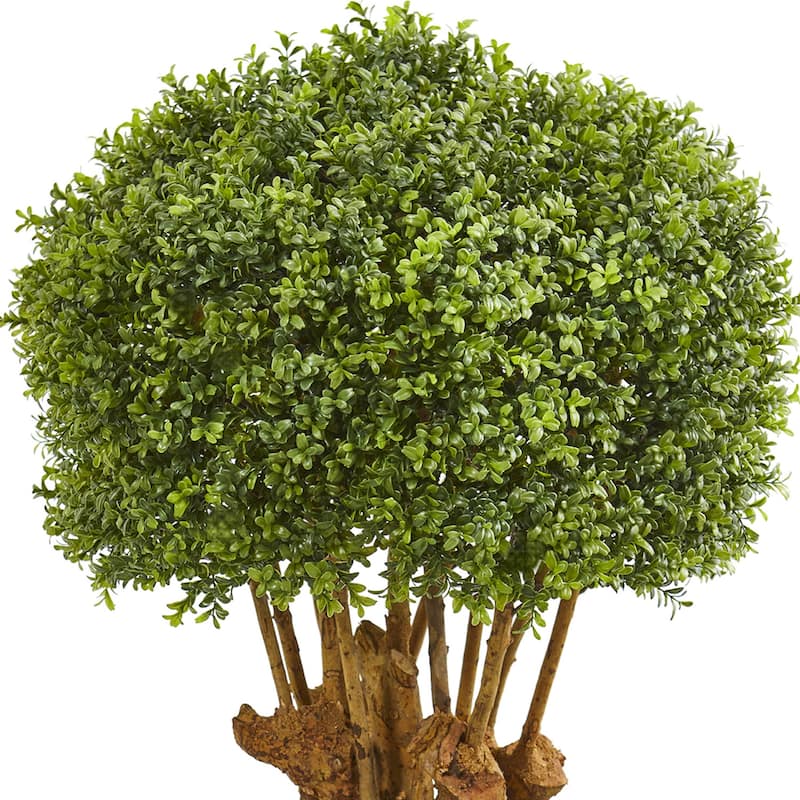 Artificial Topiary Tree 51" Indoor Outdoor Modern Bush Plant in Planter - Green