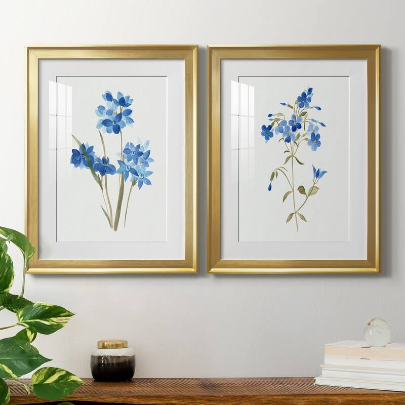 Blue Blossom Botanical I Premium Framed Print - Ready to Hang