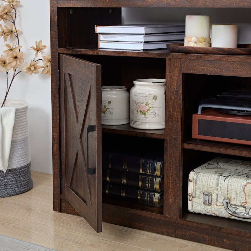Farmhouse Barn Door TV Media Stand for TV Up to 65"