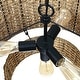 preview thumbnail 8 of 9, 4-Light Natural Rattan Traditional Drum Pendant Light Black Canopy - Black/earthy - 20 in. W