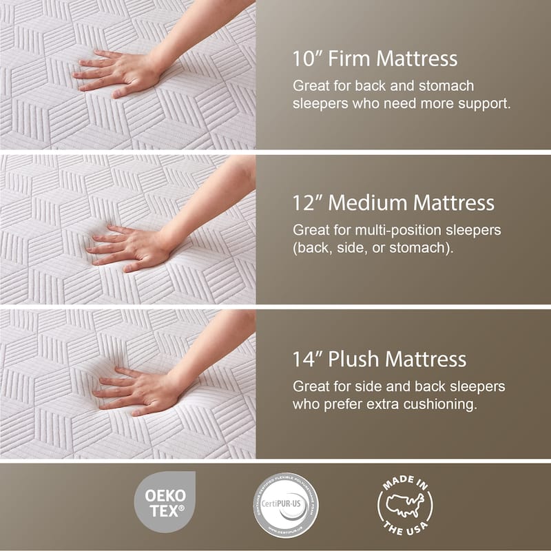 Renanim Cooling Gel Memory Foam Mattress, Breathable & Supportive for Cooler Sleep