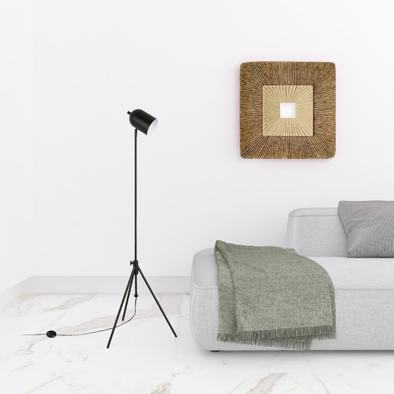 56 Inch Tripod Floor Lamp with Brass Dome Shade for Modern Spaces - 14” x 14” x 56”