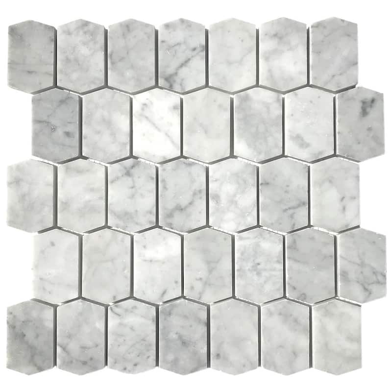 Carrara Marble Honed Adelaine Honed Mosaic Tile