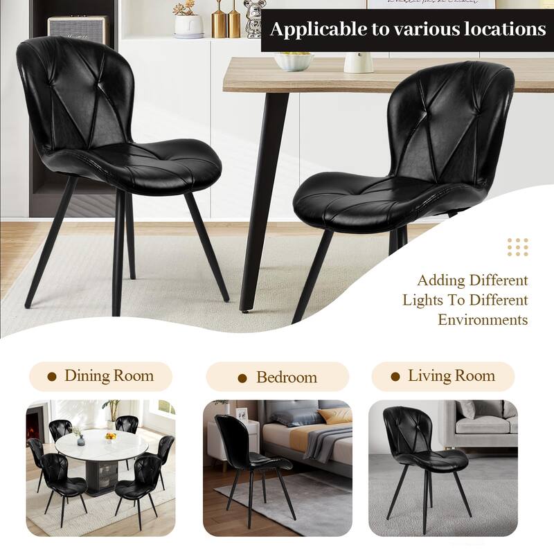 Upholstered Leather Dining Chair (Set of 2)