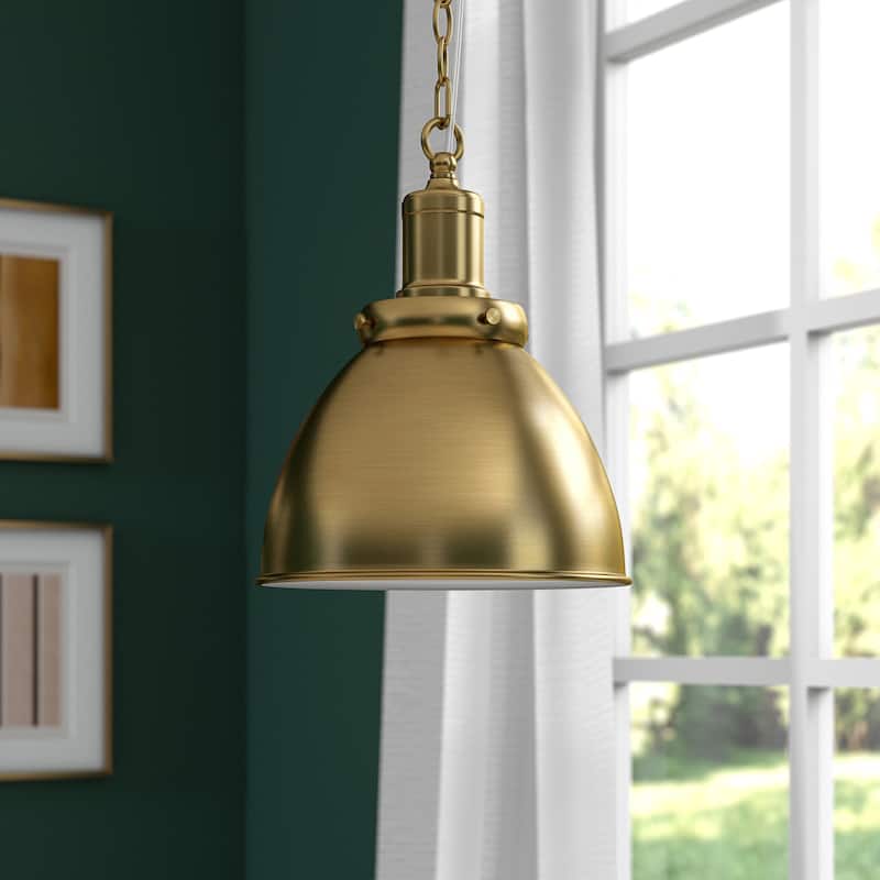 Elodie 12" Wide Pendant with Metal Shade - 12" Wide - Brass