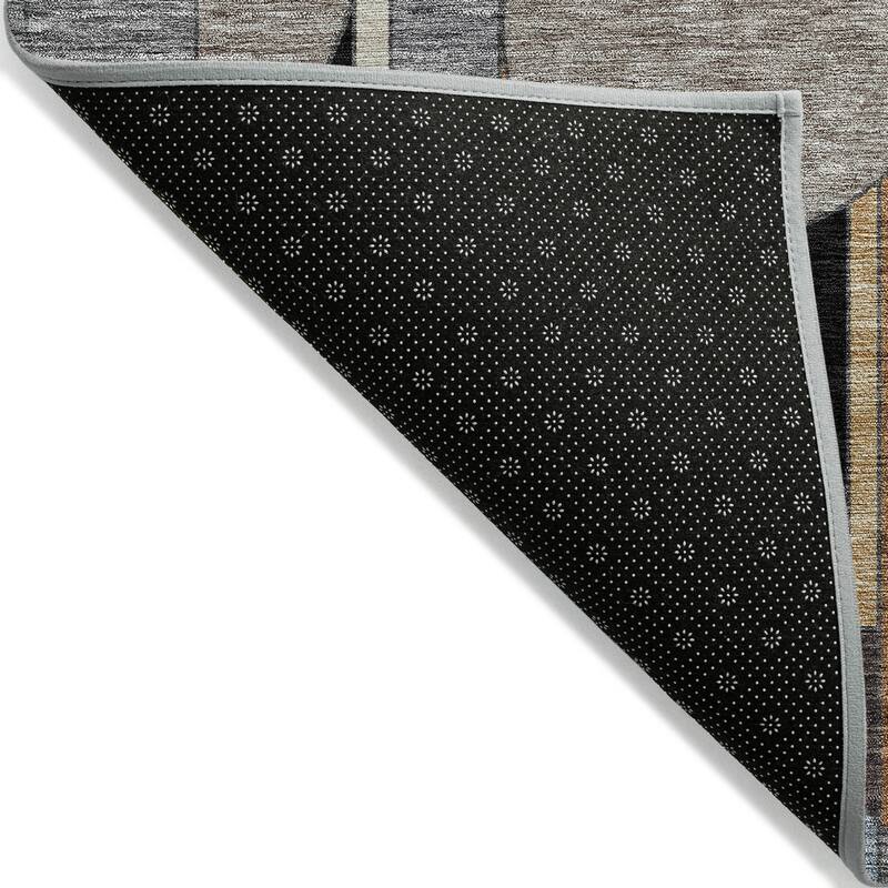 Machine Washable Indoor/ Outdoor Contemporary Retro Chantille Rug