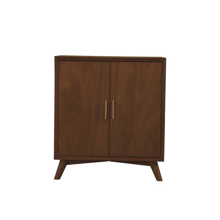 Alpine Furniture Flynn Small Bar Cabinet, Walnut