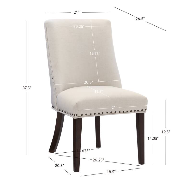Linon Allard Modern Dining Chairs with Espresso Legs (Set of 2)