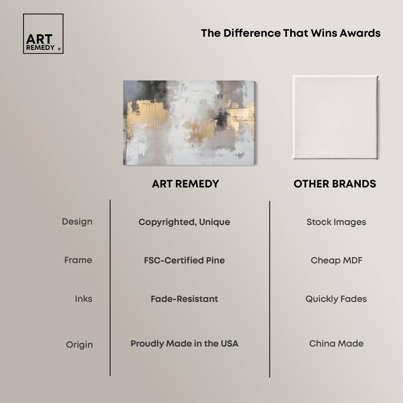 Gilded Gray I Canvas by Art Remedy, Gallery Wrapped