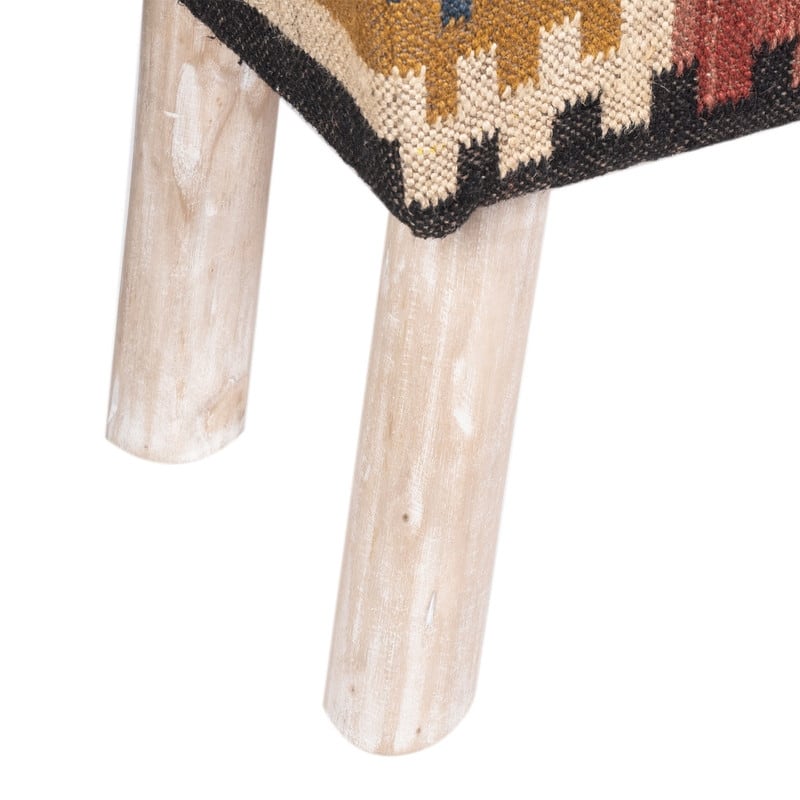 HERAT ORIENTAL Handmade Kilim Upholstered Bench - 16"x18"x48"