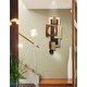 preview thumbnail 15 of 17, Statements2000 Geometric Metal Wall Clock Decor by Jon Allen - 32" x 13" Brown/Copper/Cream