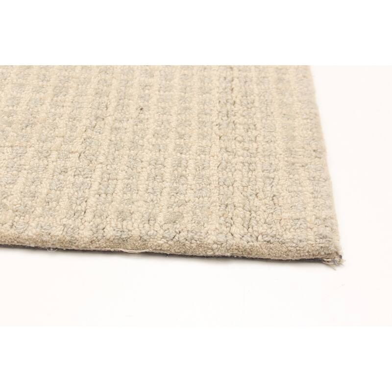 ECARPETGALLERY Hand Tufted Timeless Khaki Wool Rug - 5'0 x 8'0