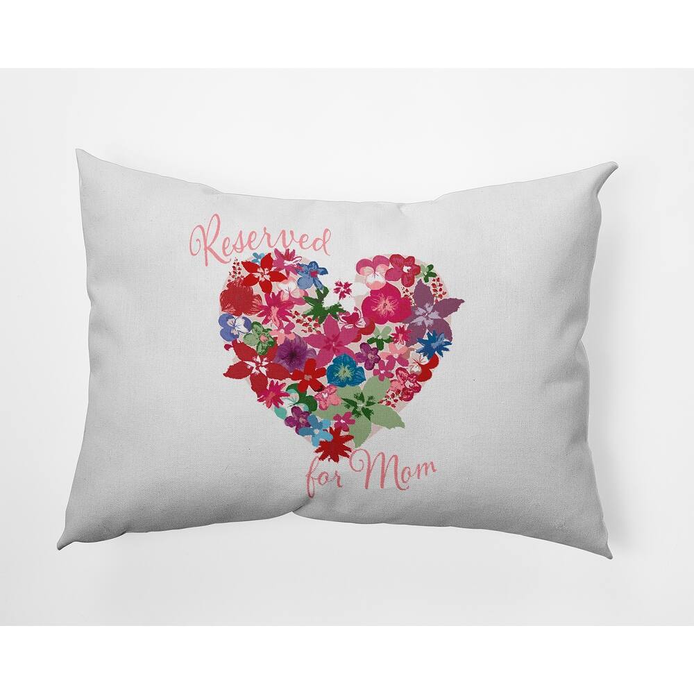 Reserved for Mom Heart Bouquet Mother's Day Indoor/Outdoor Throw Pillow