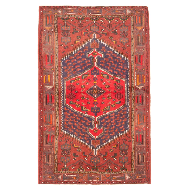 ECARPETGALLERY Hand-knotted Andelz Navy Wool Rug - 4'0 x 6'5