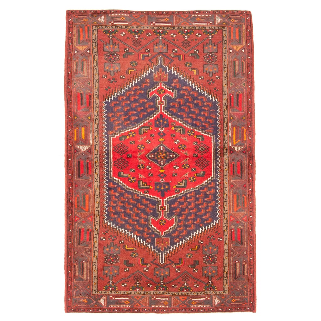 ECARPETGALLERY Hand-knotted Andelz Navy Wool Rug - 4'0 x 6'5