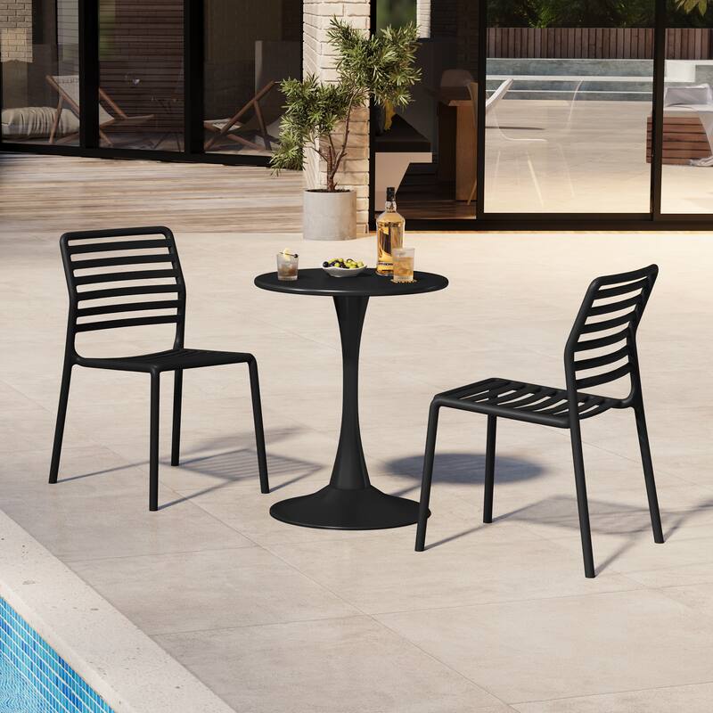 Frond and Form Outdoor Stacking Dining Side Chair (Set of 2)