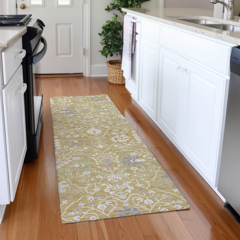 Premium Washable Super Soft Traditional Oushak Mayfield Rug - Gold - 2'3" x 7'6"