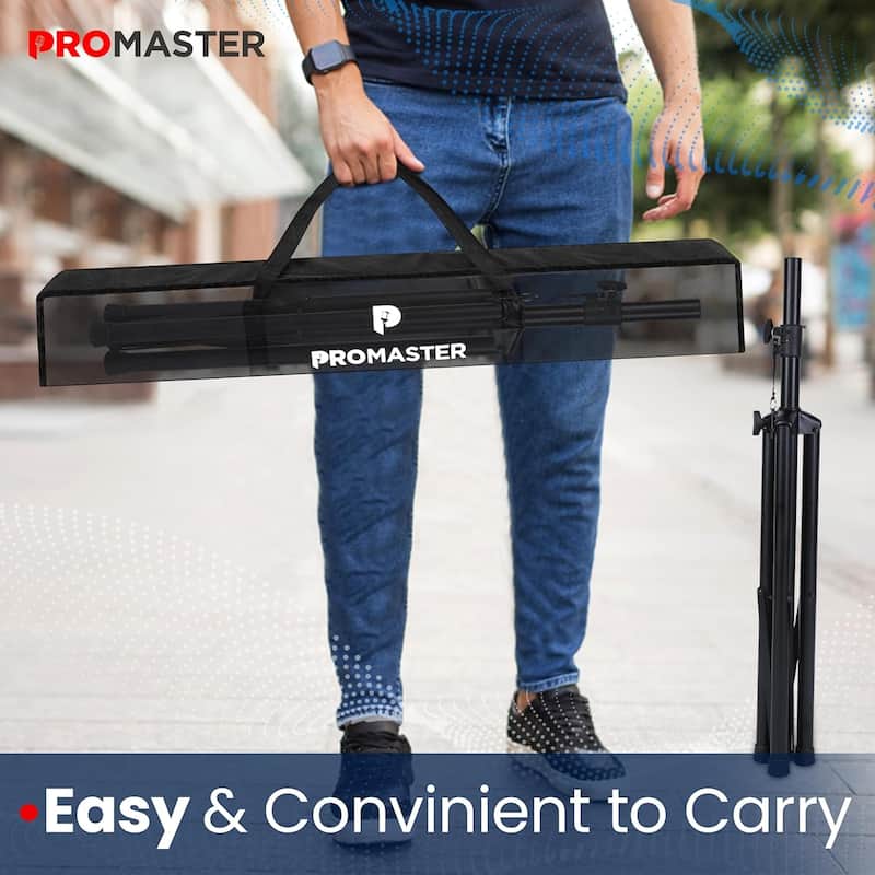Tripod Speaker Stand - Universal and Telescopic Adjustable, Non-Slip Fleet, On-Stage and Studio-Quality Tripod Speaker Stand