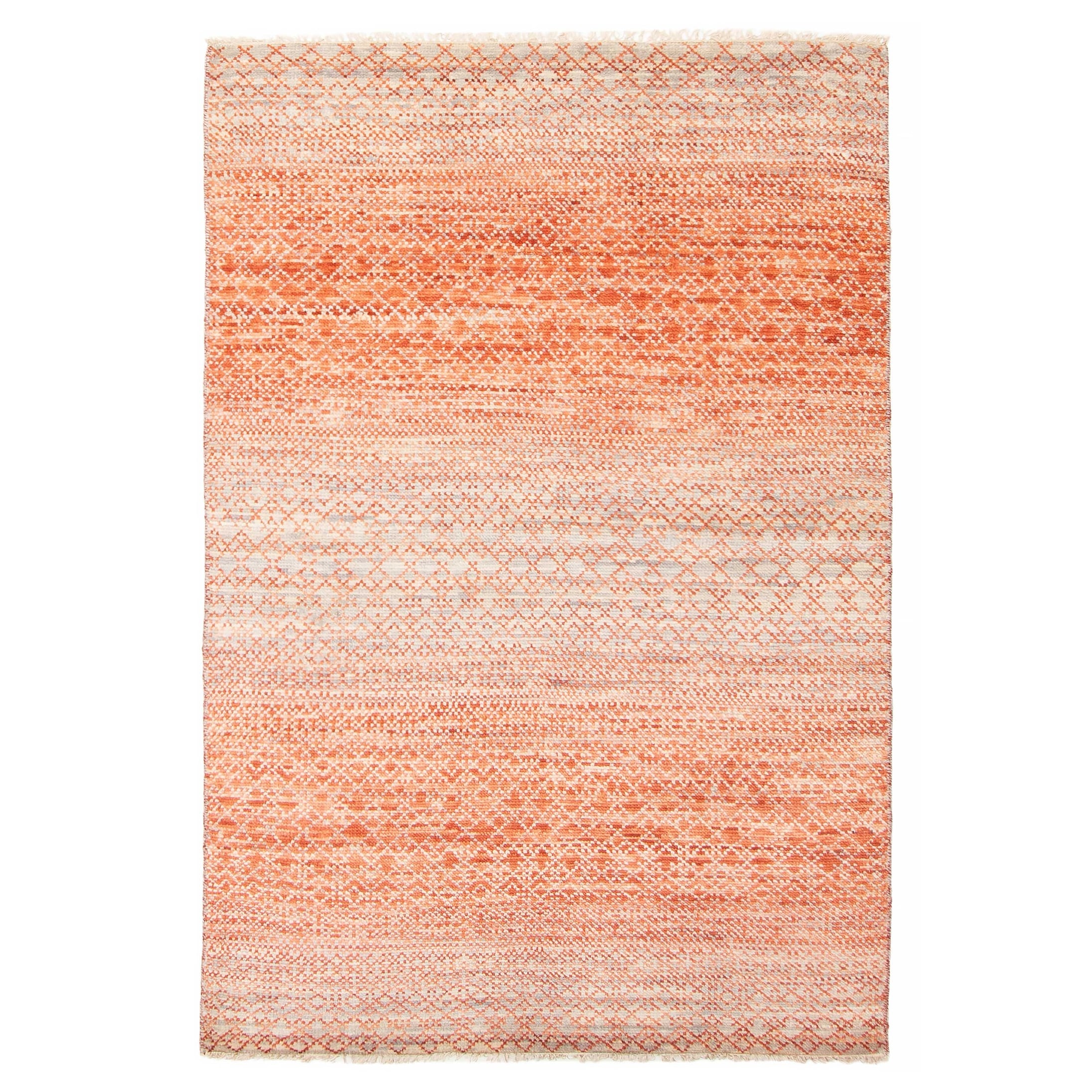 ECARPETGALLERY Hand-knotted Silk Shadow Dark Copper Wool Rug - 4'3 x 6'3