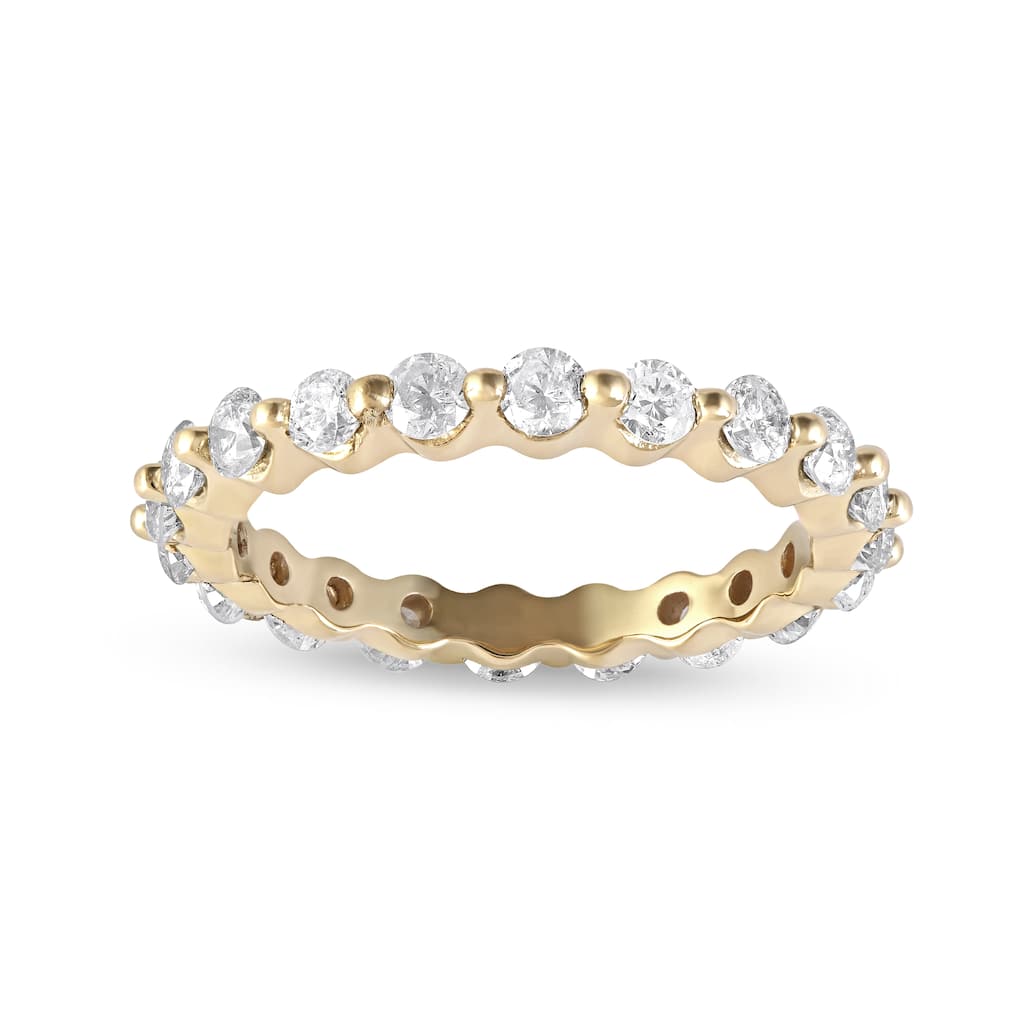 IGI Certified 1 1/2ct TDW Diamond Eternity Wedding Band in 14K Gold for Women